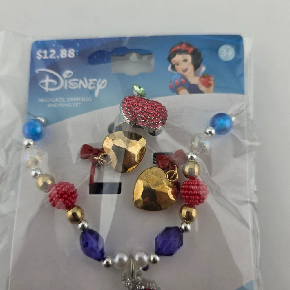 Disney Princess Snow White Jewelry Set Girls Multicolor NEW‎ Necklace Ring